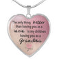 Gift for Grandma Heart Charm Necklace