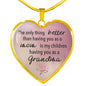Gift for Grandma Heart Charm Necklace
