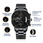 Black Chronograph Watch | Personalized Engraving