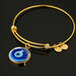 Nazar Amulet (the Evil Eye) Charm with Adjustable Bangle Bracelet
