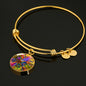 "Free and Beautiful" Colorful Butterfly Charm with Bangle Bracelet