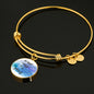 "Be Brave Enough To Be Yourself" Charm with Adjustable Bangle Bracelet