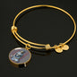 Buddha in Meditation Sculpture Charm with Adjustable Bangle Bracelet