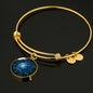 Aquarius Zodiac Sign Charm with Bangle Bracelet