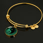 Yin Yang Symbol Charm with Bangle Bracelet