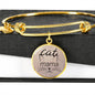 Cat Mama Charm with Adjustable Bangle Bracelet