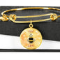 "Bee Zen" Charm with Adjustable Bangle Bracelet