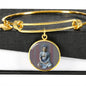 Buddha in Meditation Sculpture Charm with Adjustable Bangle Bracelet