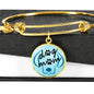 Dog Mom Charm with Adjustable Bangle Bracelet