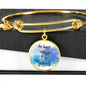 "Be Brave Enough To Be Yourself" Charm with Adjustable Bangle Bracelet