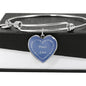 "Peace, Love" Religions Heart Charm with Adjustable Bangle Bracelet