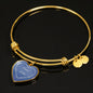 "Peace, Love" Religions Heart Charm with Adjustable Bangle Bracelet