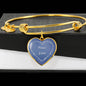"Peace, Love" Religions Heart Charm with Adjustable Bangle Bracelet