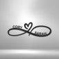 Infinity Couples Name Metal Sign | Indoor or Outdoor Wall Hanging Art | Wedding Gift
