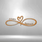 Infinity Couples Name Metal Sign | Indoor or Outdoor Wall Hanging Art | Wedding Gift