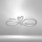 Infinity Couples Name Metal Sign | Indoor or Outdoor Wall Hanging Art | Wedding Gift