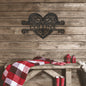 Lovely Heart Name Monogram Metal Wall Hanging | Indoor or Outdoor Art | Wedding Anniversary Gift