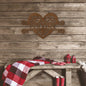 Lovely Heart Name Monogram Metal Wall Hanging | Indoor or Outdoor Art | Wedding Anniversary Gift