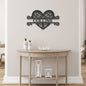 Lovely Heart Name Monogram Metal Wall Hanging | Indoor or Outdoor Art | Wedding Anniversary Gift