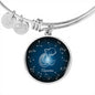 Aquarius Zodiac Sign Charm with Bangle Bracelet