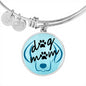 Dog Mom Charm with Adjustable Bangle Bracelet