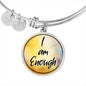 "I Am Enough" Charm with Bangle Bracelet