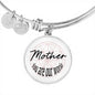 Mother, You Are Our World Charm with Adjustable Bangle Bracelet