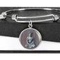 Buddha in Meditation Sculpture Charm with Adjustable Bangle Bracelet