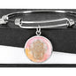 Hand Of Fatima Charm with Adjustable Bangle Bracelet