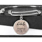Cat Mama Charm with Adjustable Bangle Bracelet
