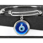 Nazar Amulet (the Evil Eye) Charm with Adjustable Bangle Bracelet