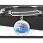 "Be Brave Enough To Be Yourself" Charm with Adjustable Bangle Bracelet