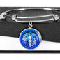 Jesus On Cross Charm with Adjustable Bangle Bracelet