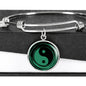 Yin Yang Symbol Charm with Bangle Bracelet