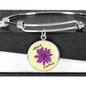 Attitude of Gratitude Purple Flower Charm with Bangle Bracelet