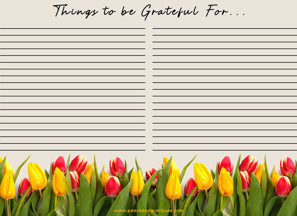 Free Downloadable Gratitude List - "Things to be Grateful for..."