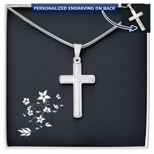Cross Pendant Necklace with Engraving Option