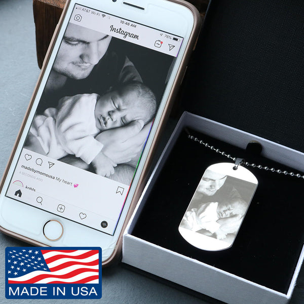 Photo Etched Dog Tags with Military Ball Chain - Personalized & Custom