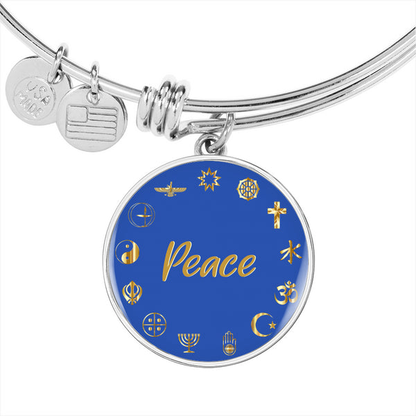 Peace | Religions Charm with Adjustable Bangle Bracelet