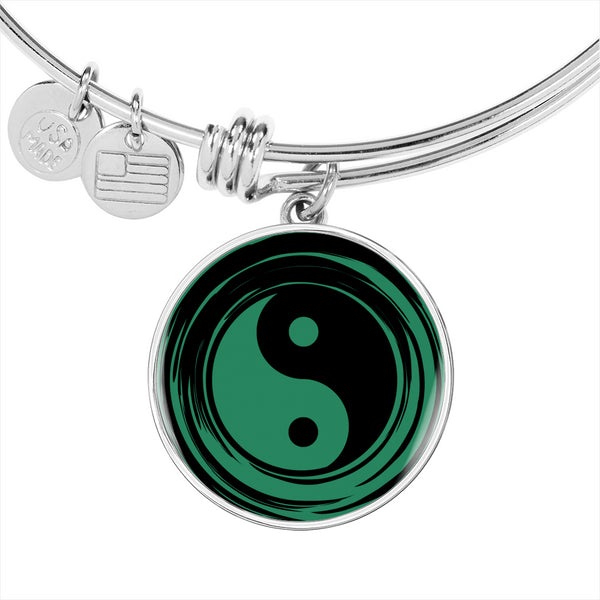 Yin Yang Symbol Charm with Bangle Bracelet