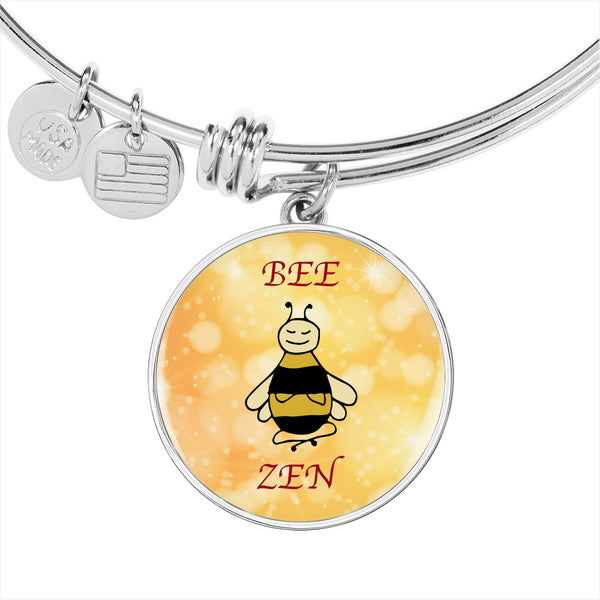 "Bee Zen" Charm with Adjustable Bangle Bracelet